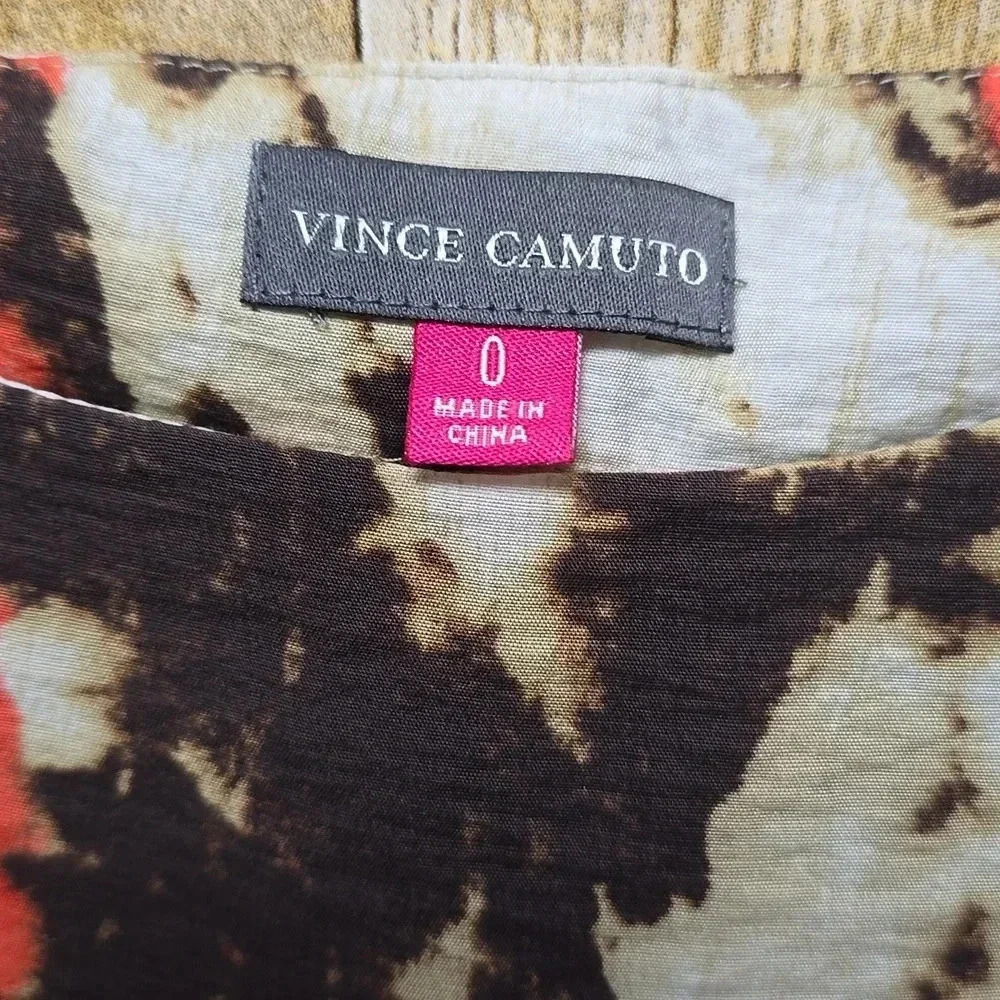Vince Camuto | Women's | Brown Orange | White Tie Dye | Tank | Size 0 | - Picture 5 of 8